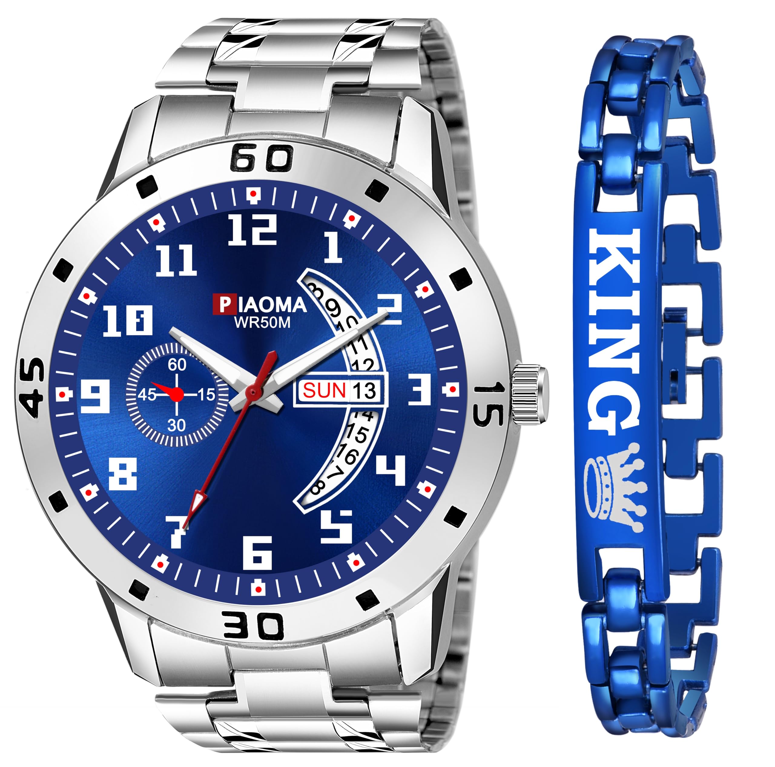 Emmanuel ANTPUR0507 Blue Printed Bracelet Day and Date Functioning Analog Watch - for Men (B0C6GHSZ82) Amazon Price History, Amazon Price Tracker