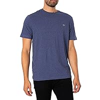 GANT Maglietta da Uomo Reg Shield S, Blu Jeans Scuro mélange.