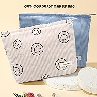 Vista 2 de Bolsa de maquillaje de pana, bolsa cosmestic de gran capacidad para mujeres y mujeres, organizador de maquillaje estético, accesorios con cremallera