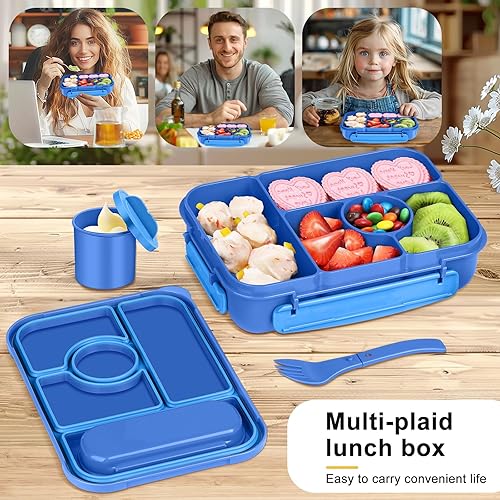Miniatura 5 de Lonchera Bento para adultos, para niños, contenedor de almuerzo para adultosniñosniños pequeños, lonchera Bento de 5 compartimentos con vontainers