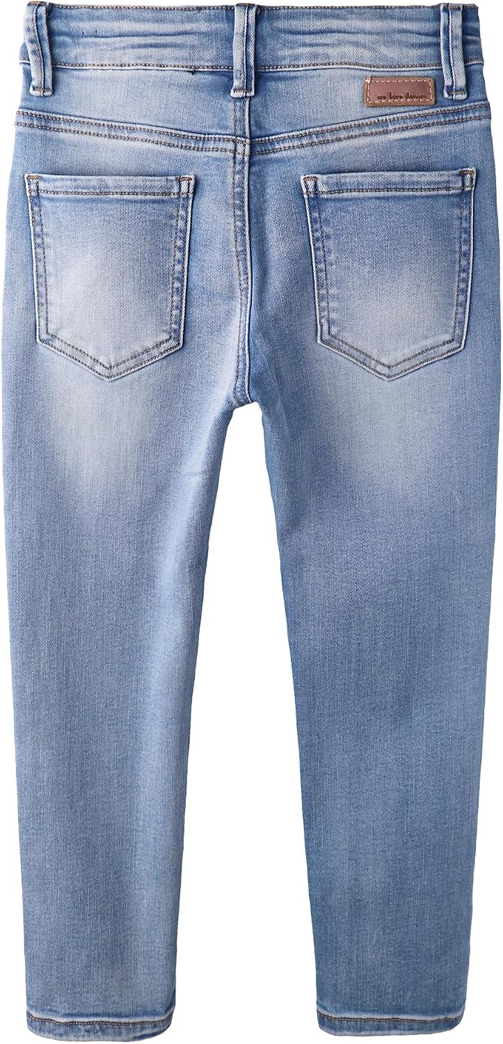 KIDSCOOL SPACE Boys Jeans,Little Boy Elastic Band Inside Stretchy Washed Soft Slim Cotton Denim Pants
