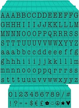 Pegz V2 アルファベットスタンプ クリック可能 - 接続可能なアメリカンタイプライターフォント大文字60、小文字60個、数字と記号24個、ブランク6個、ミディアムサイズ150個