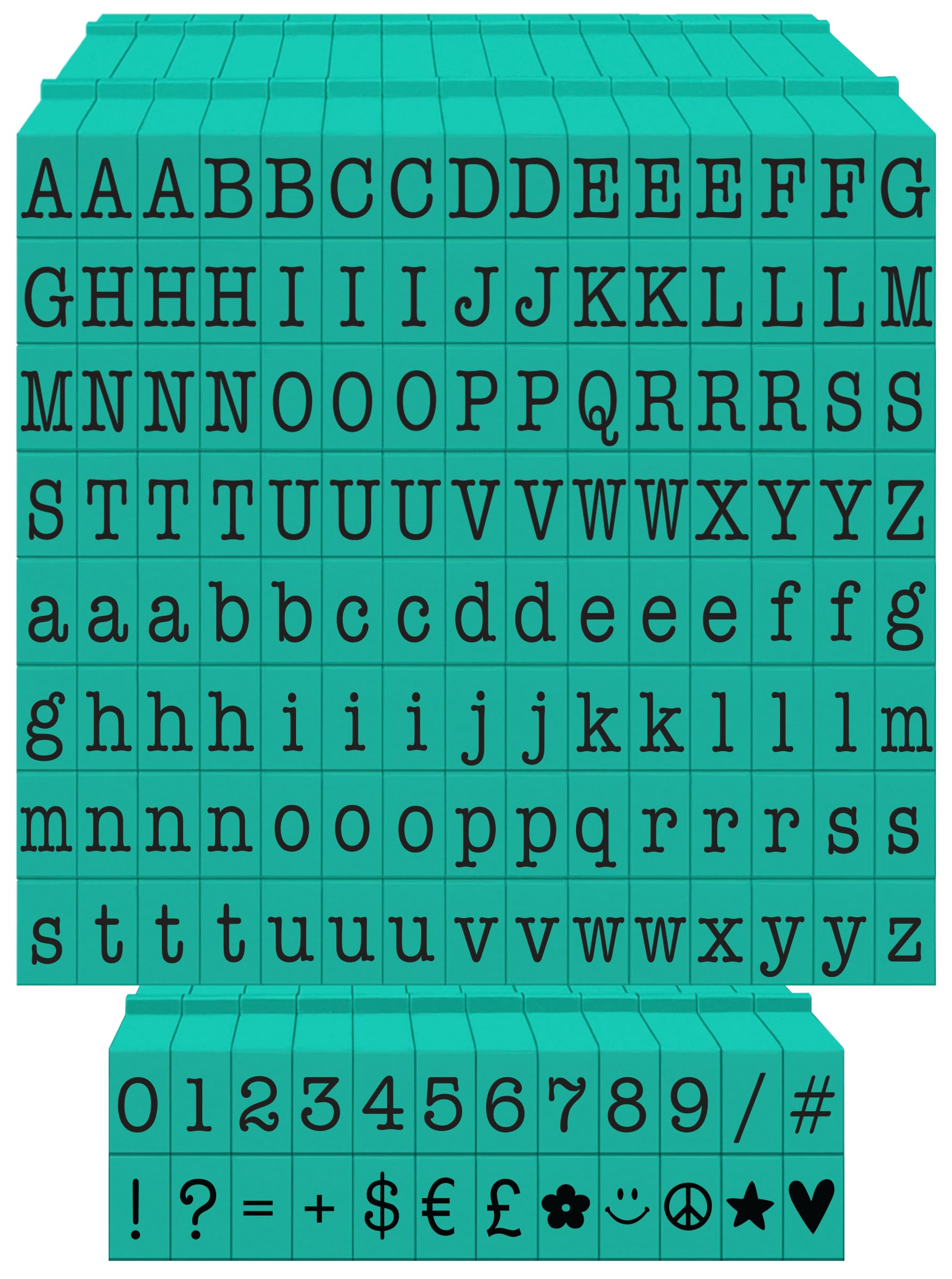 PEGZ V2 Alphabet-Stempel, amerikanische Schreibmaschine, 0,6 cm, mittlere Größe, 150 Stück