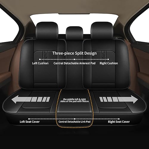 Miniatura 3 de AOMSAZTO Fundas de asiento de automóvil para Mazda CX-5 2013-2024, juego completo de fundas de asiento de automóvil de cuero, protector de asiento