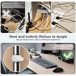 24Pcs Silicone Cable Ties, Cord Organizer Cable Management | Reusable Cord Ties for Electronics, Office Desk Accessories, Travel Essentials, Easy to Use & Durable, 4.2 Inch-4 Colors