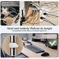 Vista 5 de Nearockle 24 bridas reutilizables de silicona para cables, organizador para atar cables de auriculares, cargador de teléfono y computadora