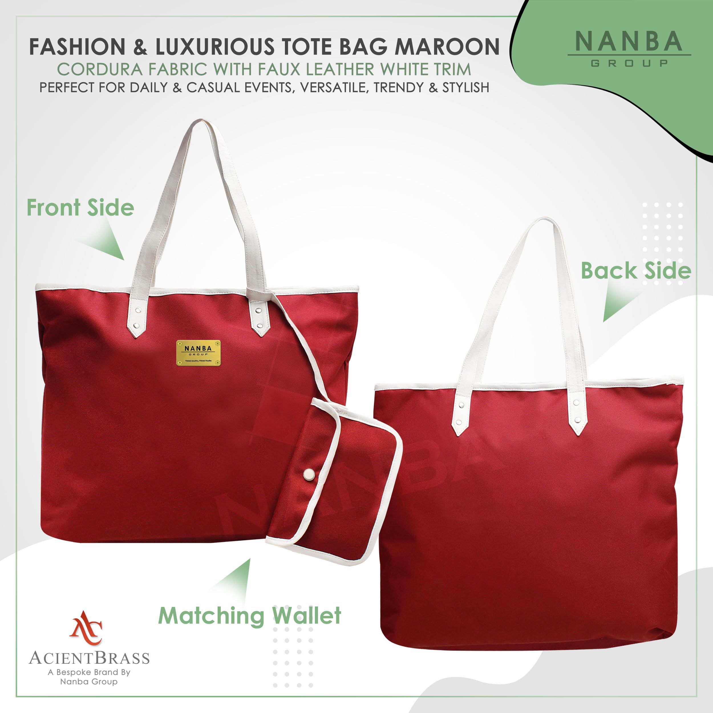 Women's Tote Bag with Matching Pouch - Waterproof Cordura Fabric