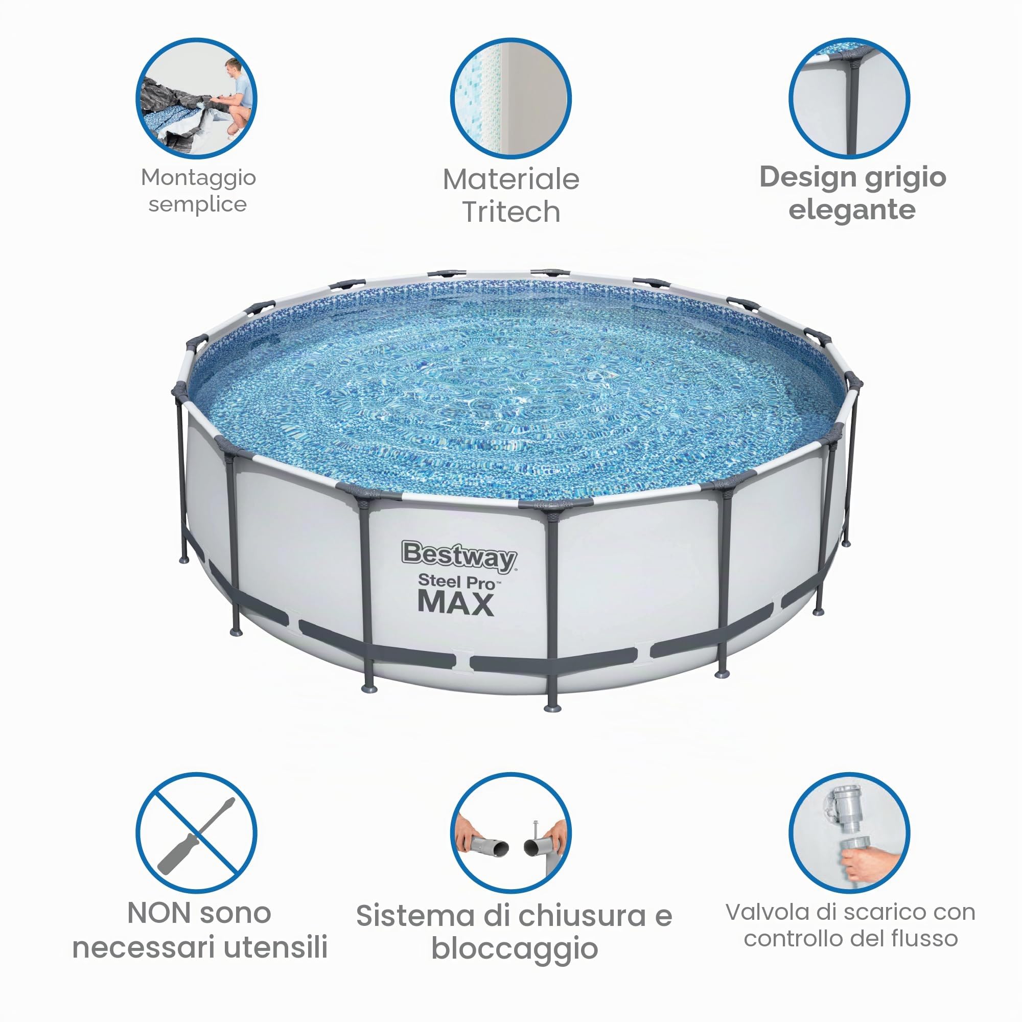 Bestway Zwembad steel pro max set rotondo 3