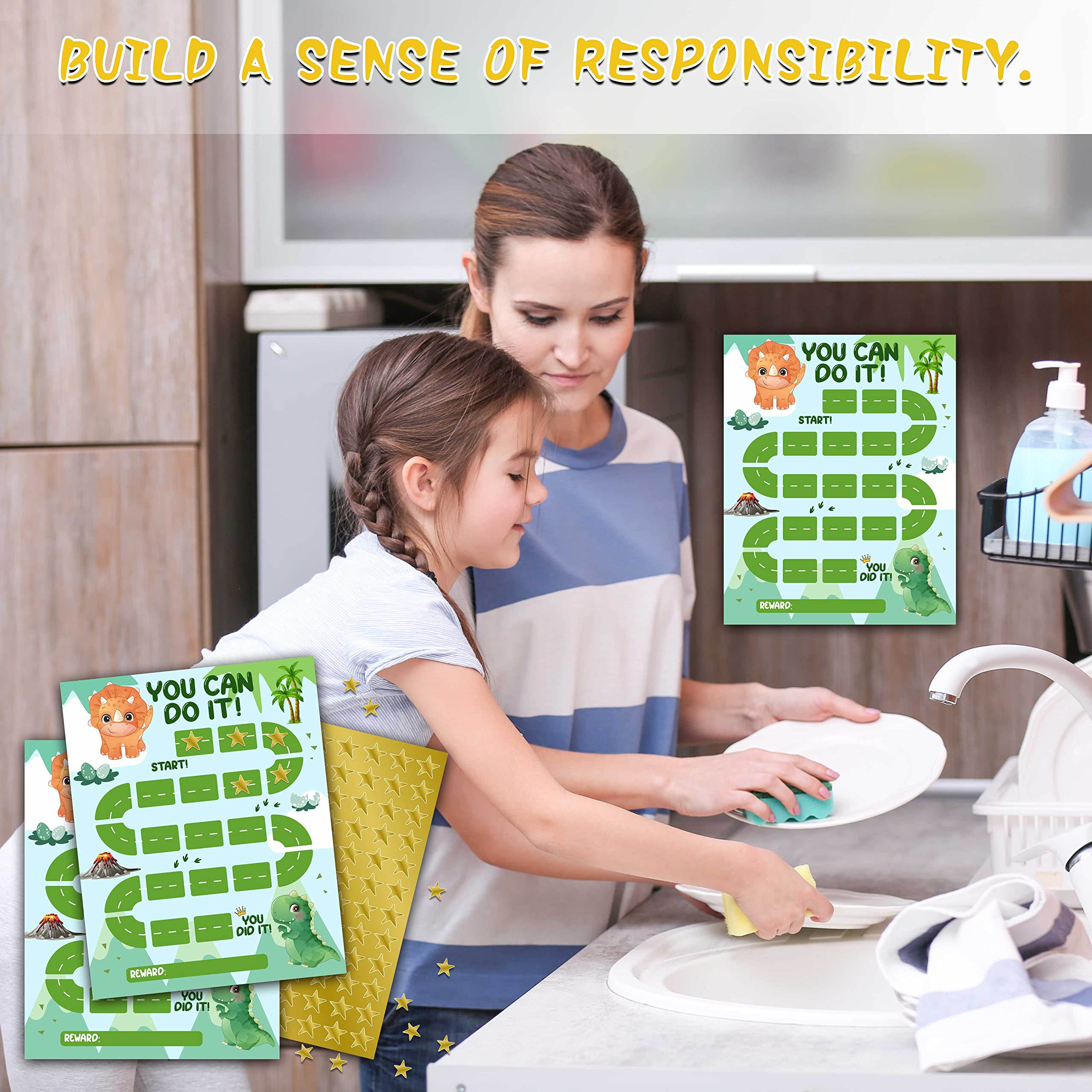 Sistema De Recompensas Infantil – Tarro Y Fichas De Dinosaurios De Madera – Refuerzo Positivo Para Niños – Ideal Para Tareas Y Metas Escolares