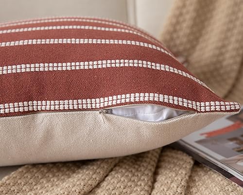 Miniatura 4 de Caflife Juego de 2 fundas de almohada bohemias de otoño de 18 x 18 pulgadas, fundas de almohada suaves decorativas de granja para sofá, cama, sala