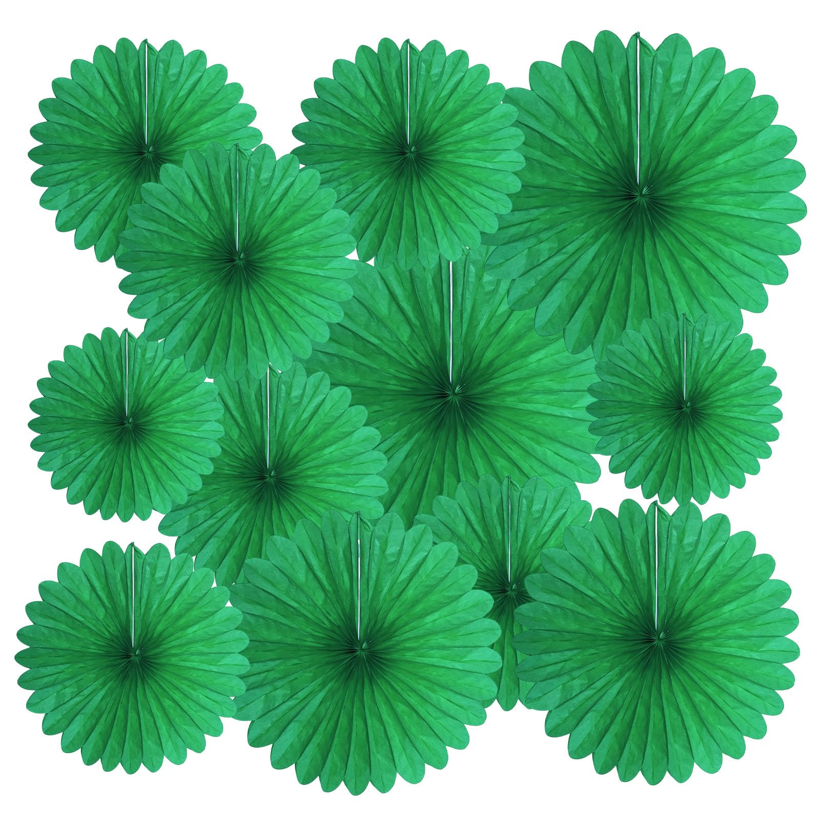 20 Pcs Green Hanging Paper Fan, Hanging Honeycomb Round Paper Fans for Weddings, Birthdays, Christmas, Baby Showers, Classroom, Events Ceiling Party Supplies Decorations