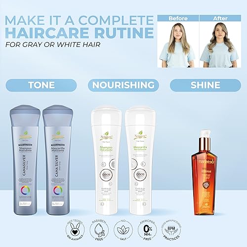 Miniatura 5 de Naissant Icy Cool Blonde Hair - Mascarilla tonificante morada  Elimina el cobrizo  Neutraliza los tonos amarillos y anaranjados  Sin parabenos,