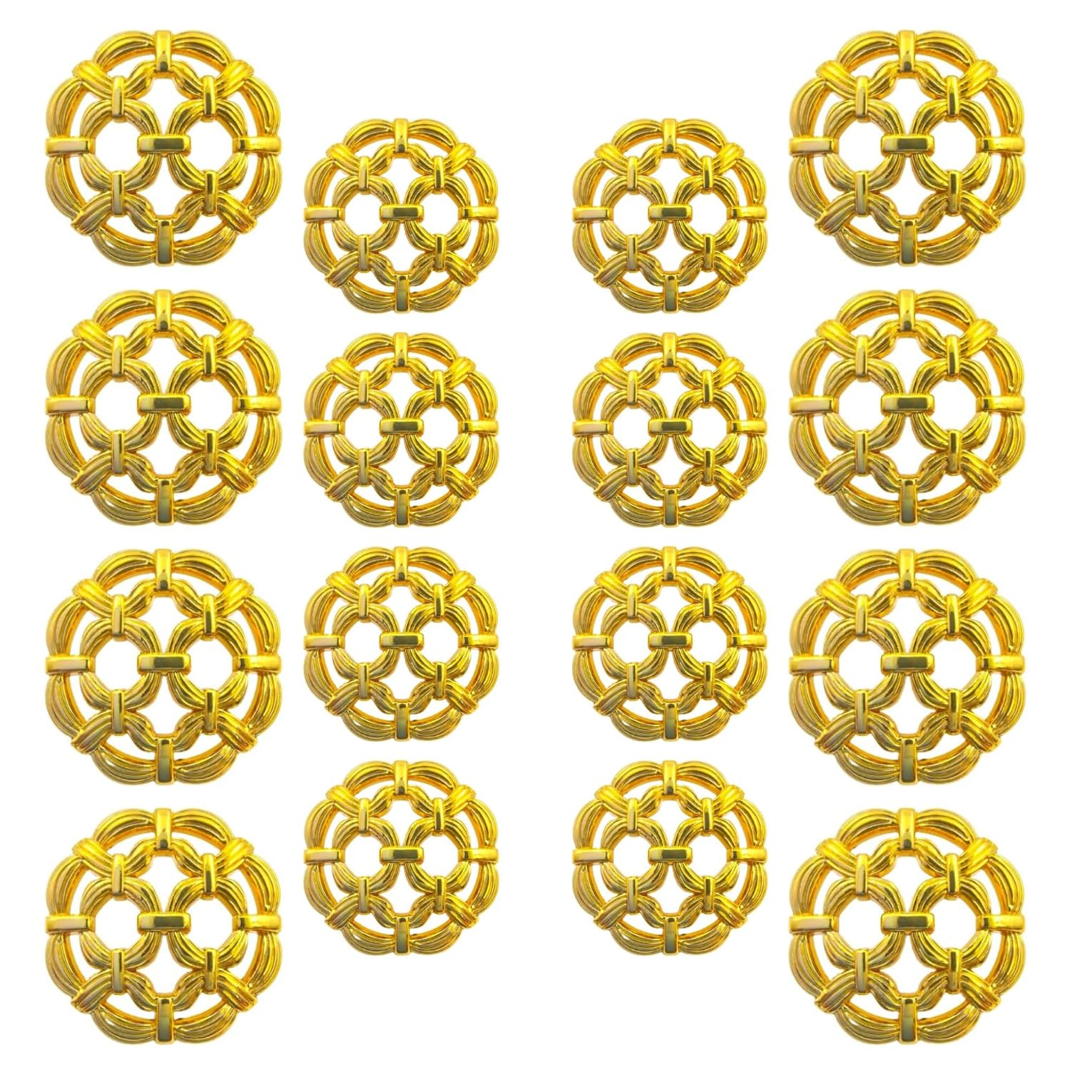 Round Classy Gold Shank Button (Pack of 16) 8 Big and 8 Small Pack for Coat Blazer Suit, Sherwani and Indian Dresses Sports Coat Uniform Jacket-image-13
