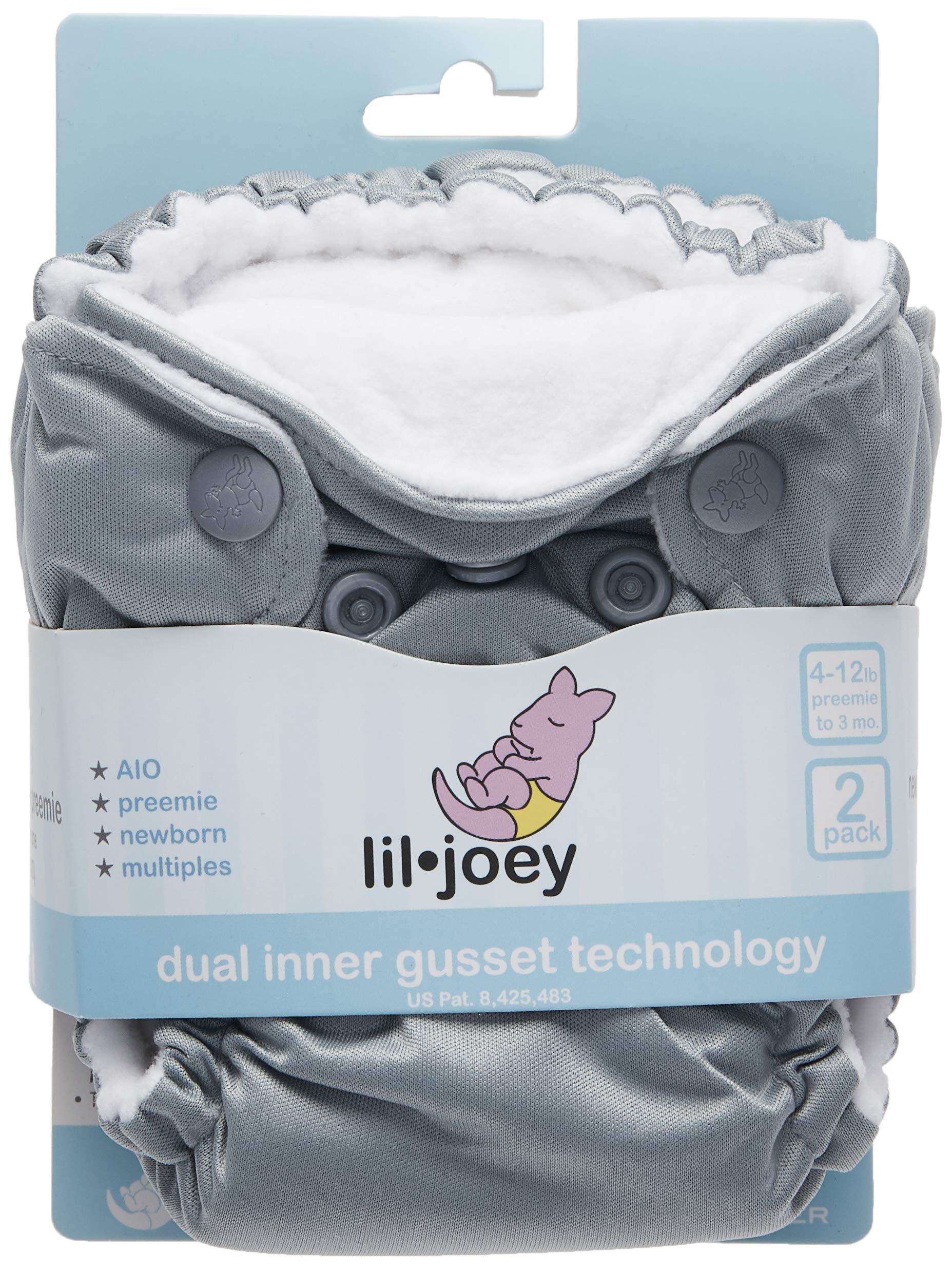 Lil Joey 2 Pack All-in-One Cloth Diaper, Platinum - Image 4