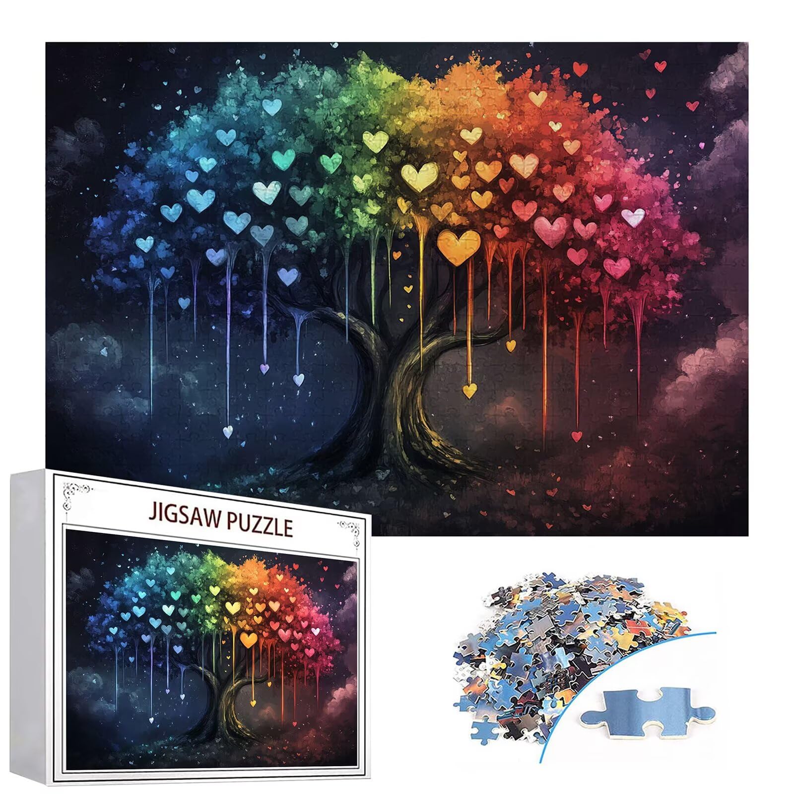 Puzzle 3000 elementów miłość puzzle dla dorosłych drzewo 122 x 81 cm unikalne rzemiosło klasyczne drewniane układanka 3D do rodzinnych gier biznesowych, układanka do samodzielnego wykonania nawet do
