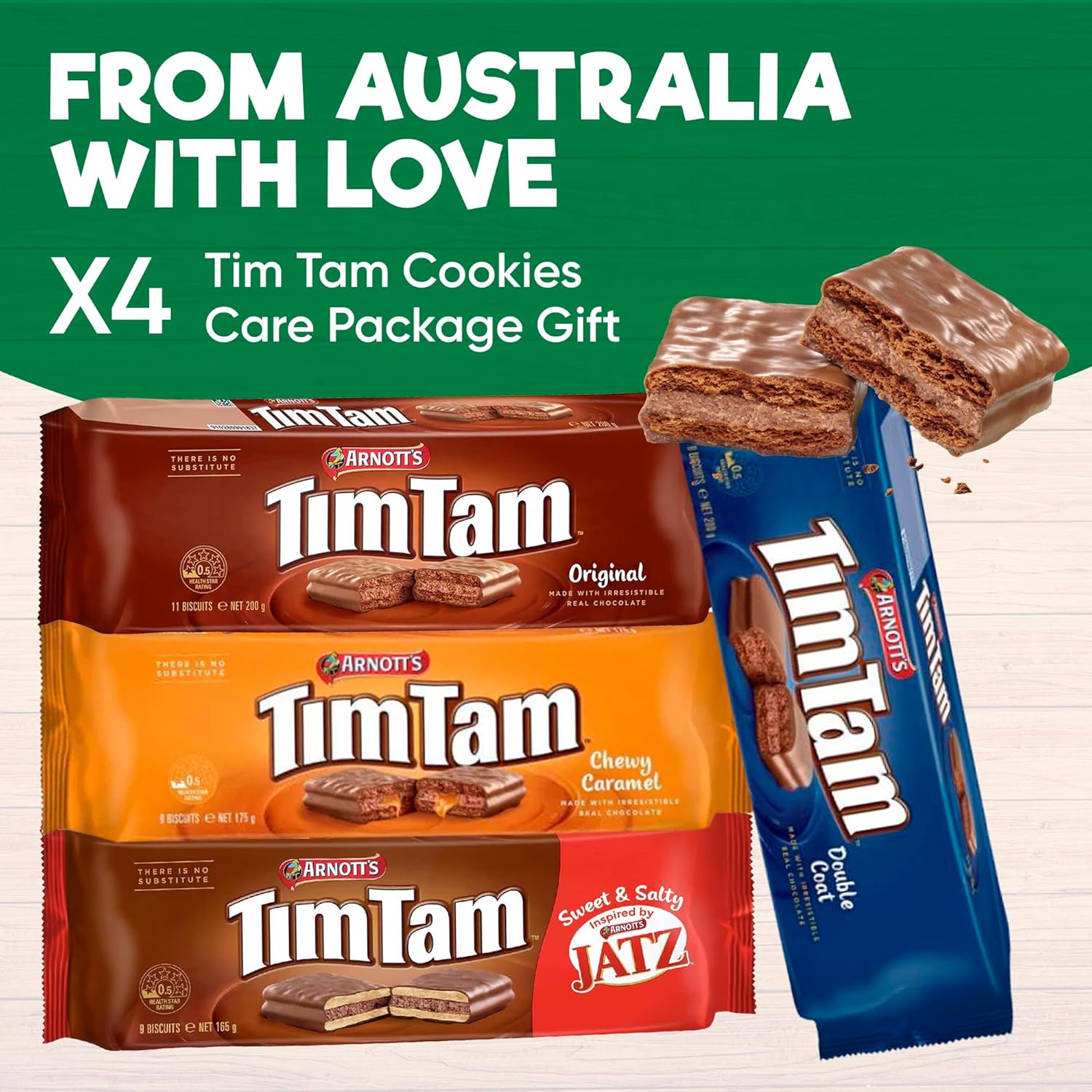 Original, Double Chocolate, Chewy Caramel & Jatz - Authentic Australian Biscuit Gift Set
