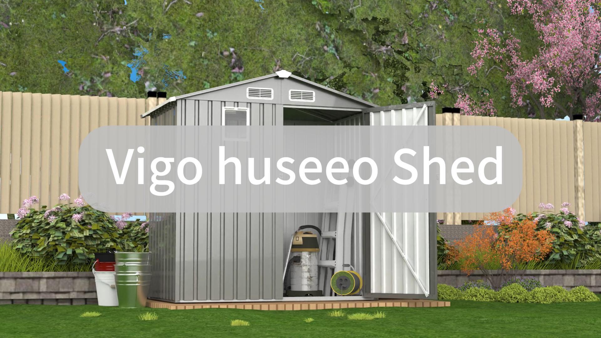 Amazon.com : Vigo huseeo 5x3x6FT Outdoor Storage Shed, Galvanized