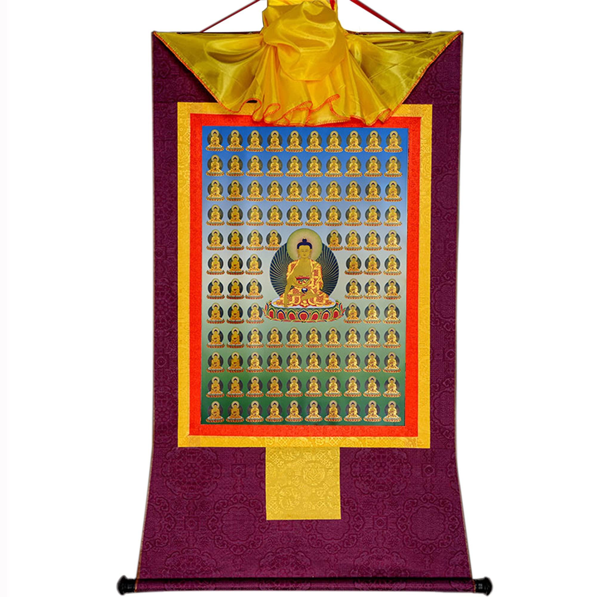 Amazon｜スクロール付きブッダ タペストリー、キャンバス ウォール