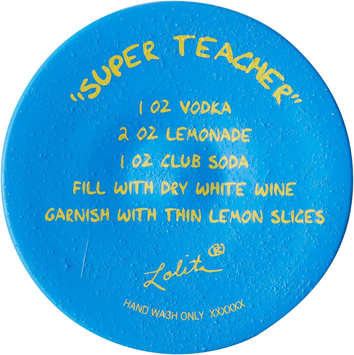 Enesco Designs by Lolita Super Teacher Hand-Painted Artisan Wine Glass, 15 Ounce, Multicolor