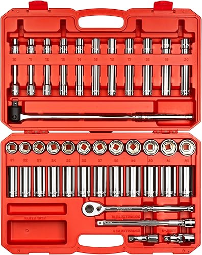 TEKTON SKT25201 - Juego de llaves y trinquete de 6 puntos, 51 piezas (0.394-1.260in)