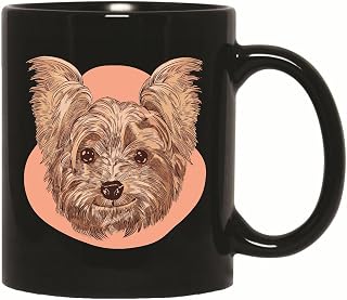 Yorkshire Dog Smiling Gift for Pet Lovers Gift Idea for Dog Owners 11oz 15oz Black Coffee Mug