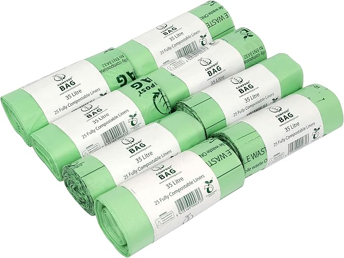 AllGreen 35/40 Litre x 200 Compostable Bags Compost Bag Kitchen Food Waste Compost Liners 35