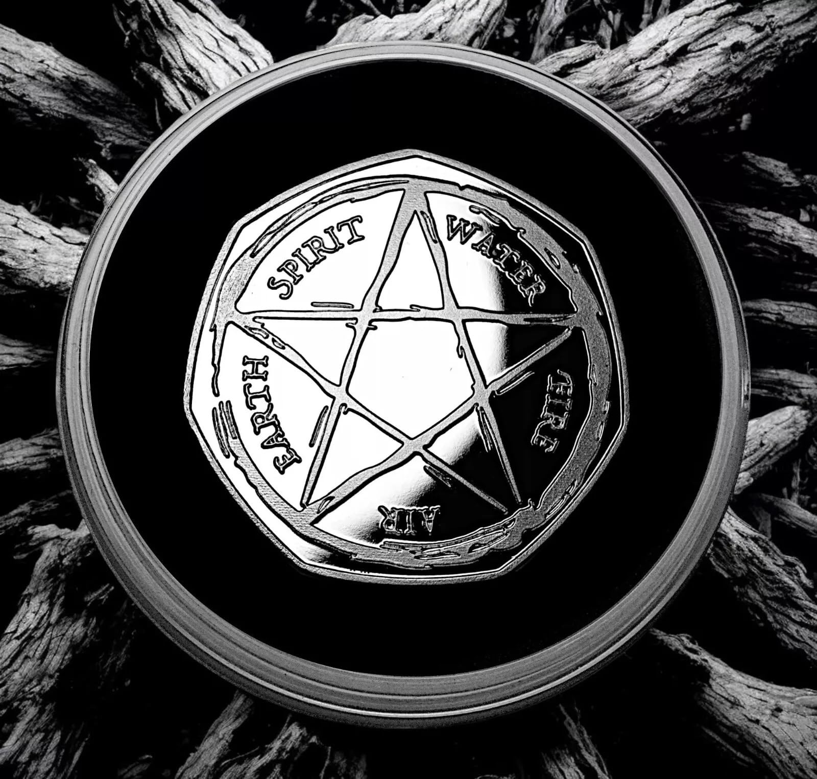 The Commemorative Coin Company Silver Pentacle/Cirlce Of Life Commemorative In Capsule. Magic Elements. Alchemy/Astrology. Energy/Life. Earth/Wind/Fire Halloween/Pentagram/Witch