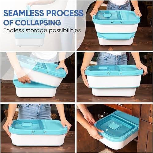 Miniatura 5 de Chef's Path Contenedor plegable de almacenamiento de alimentos de 20 a 50 libras, hermético, ideal para arroz