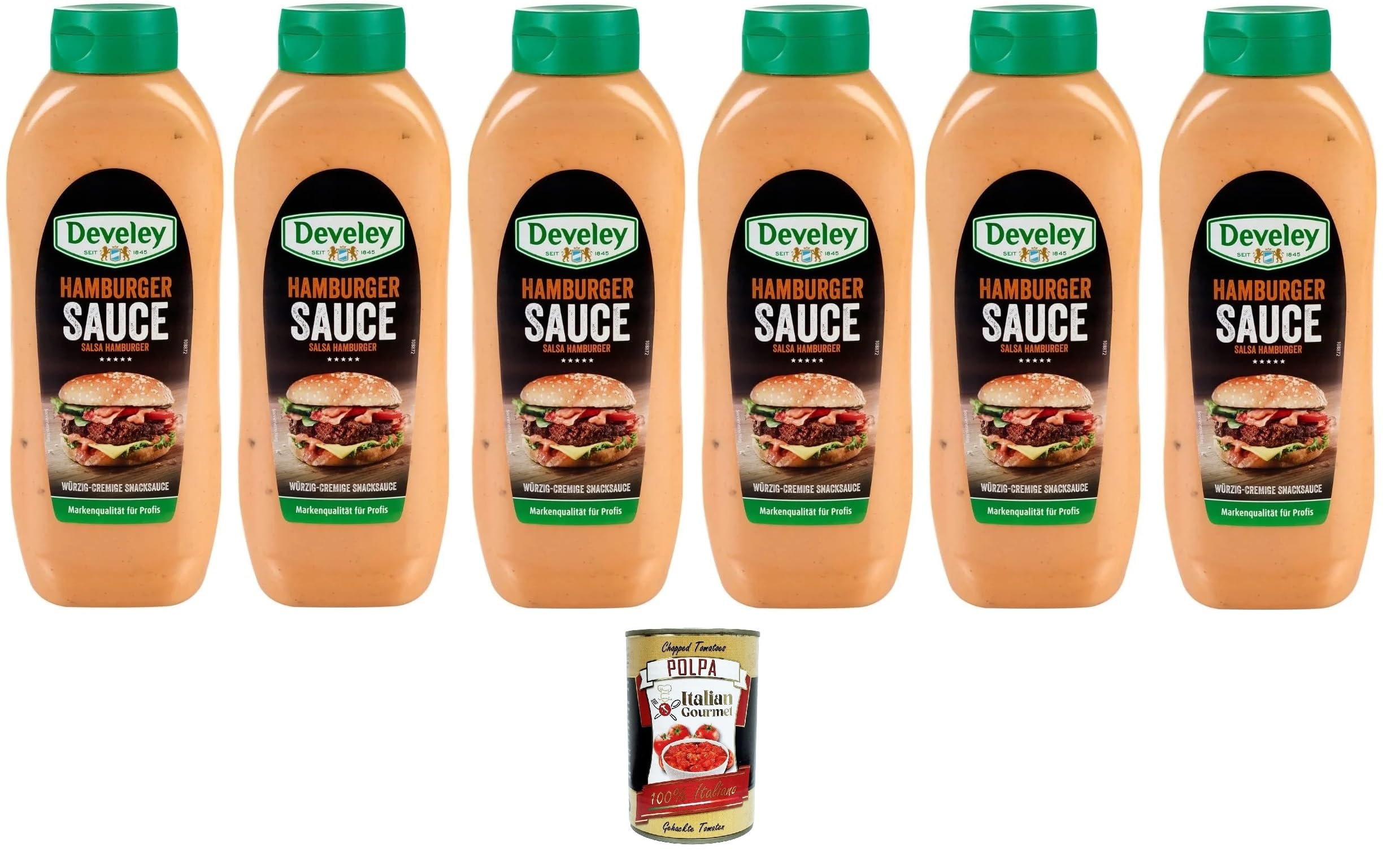Italian Gourmet Salsa Hamburger Würzsauce für Burger Squeeze mild 6 x 875ml