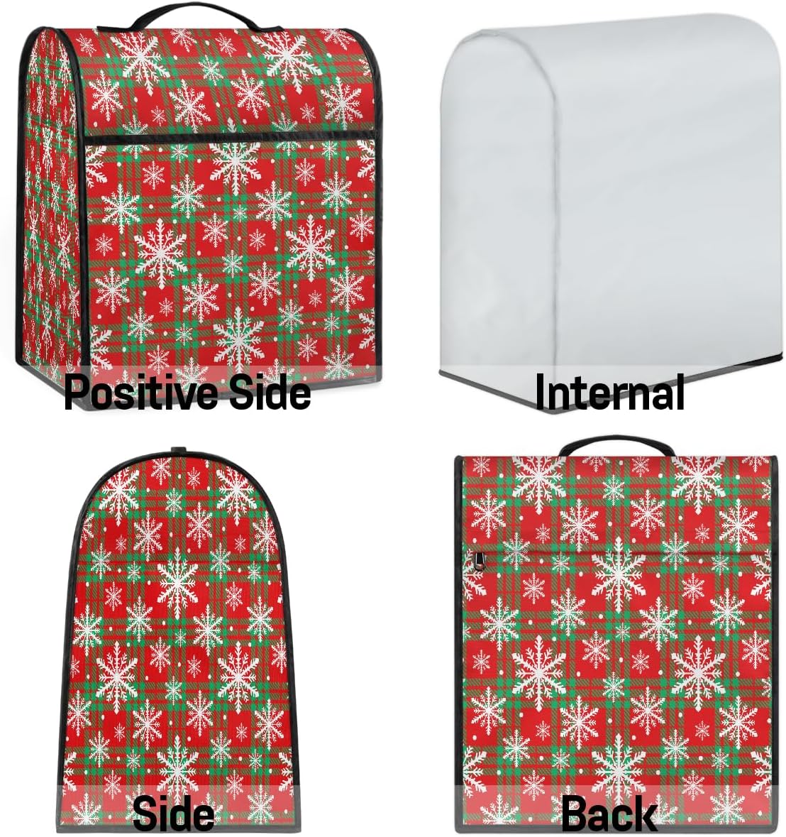 cfpolar Kitchen Aid Mixer Cover Compatible with 6-8 Quarts Xmas Christmas Snowflakes Stand Mixer Cover Kitchen Aid Mixers Accessories Appliance Organizer Bag Dust Covers with Zipper Pocket