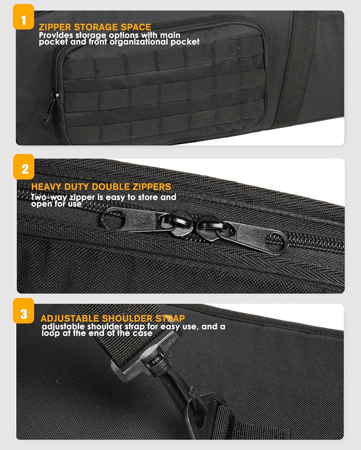 Equipment Soft Rifle Case Tactical Carrying Shotgun Case with Padded Handle Carrier Water-resistant Gun Bag with Adjustable Shoulder Strap for Scoped Rifles
