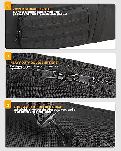 Miniatura 6 de KIRIOUL Equipamiento Soft Rifle Case Tactical Carry Shotgun Case con asa acolchada Bolsa de pistola resistente al agua con correa de hombro
