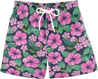 Boys Swim Trunks with Mesh Lining Toddler Board Beach Shorts Quick Dry for Kids Drawstring
