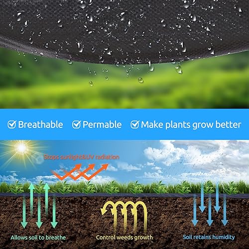Miniatura 4 de Tela de alta calidad, tela de alta calidad, tela de tierra tejida resistente con permeabilidad superior, control de malas hierbas, diseño práctico