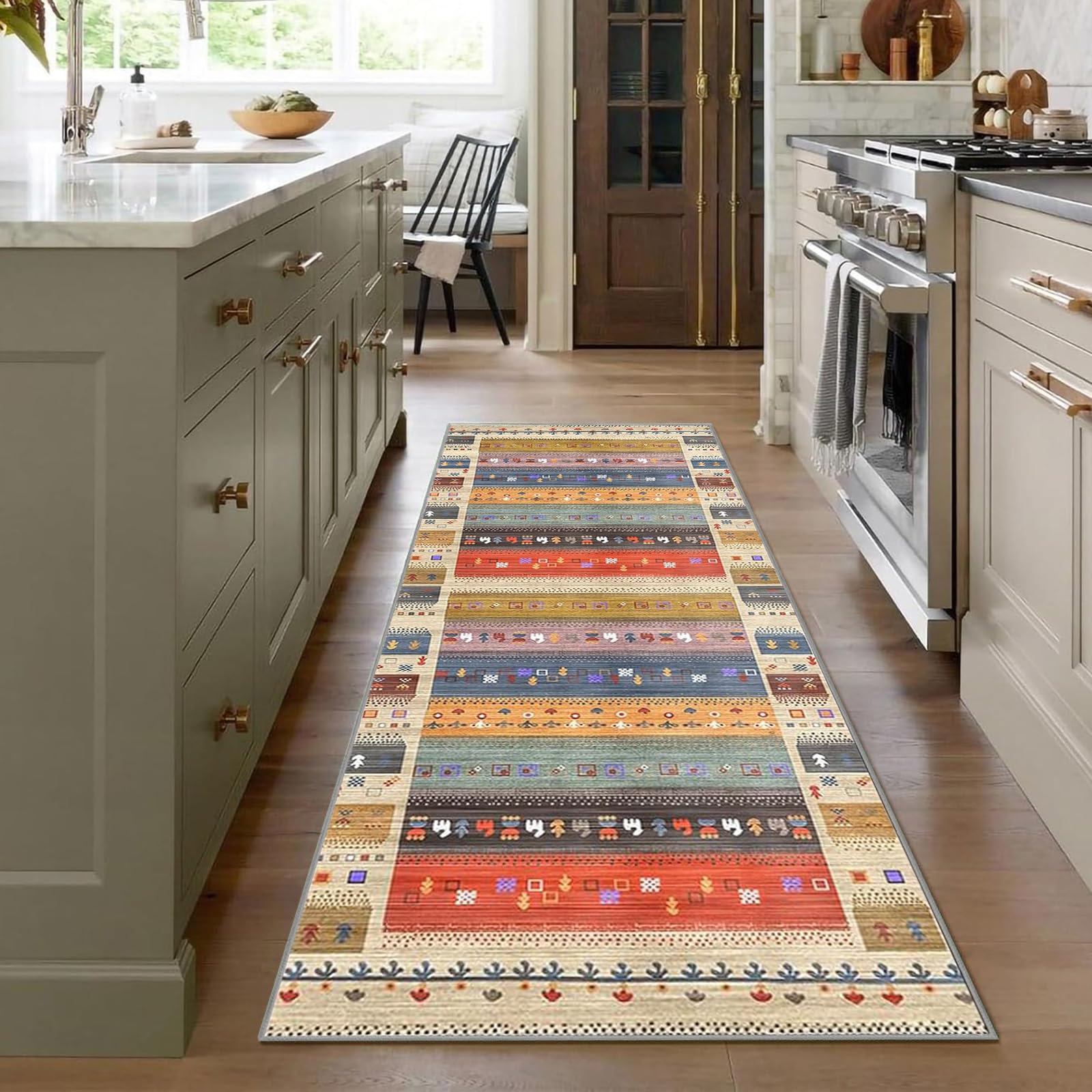 Tappeto Passatoia per Corridoio Lungo Lavabile Tappeto Corridoio Antiscivolo Tappeto Passatoia Cucina Tappeti Runner Passatoia per Ingresso Cucina Camera da Letto Soggiorno,，60x300cm