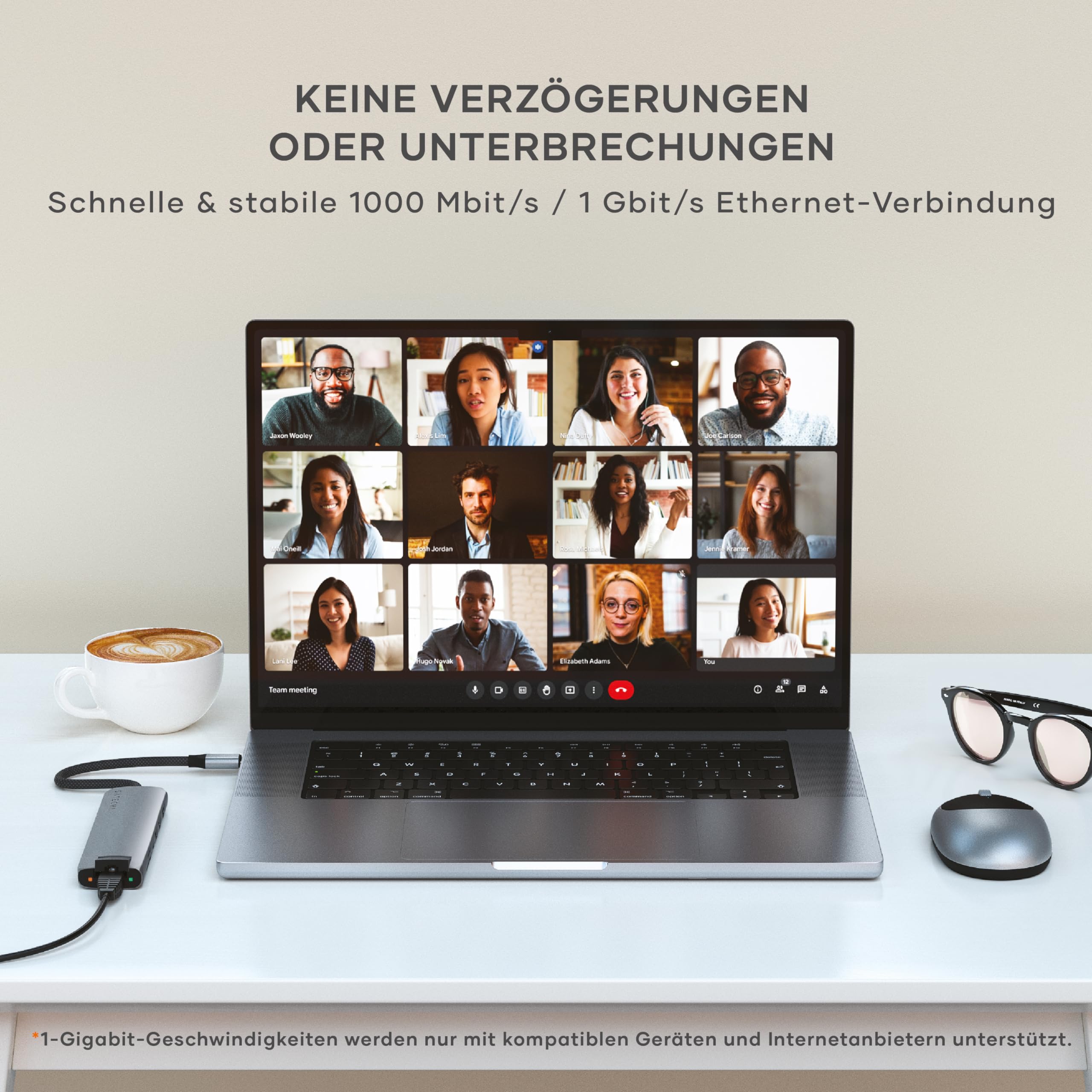 SATECHI 7-in-1 Slim-Plus USB-C Hub, Space Grau | 100-W-PD, HDMI 4K@60 Hz, Ethernet, 2 USB-A Anschlüsse und SD/microSD-Kartenleser