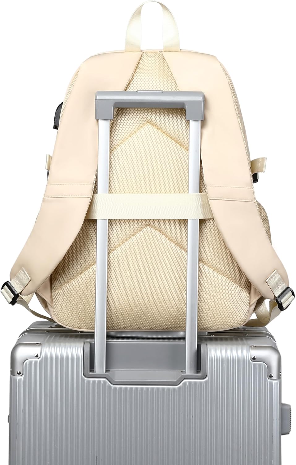 Wadirum Women Casual Backpack Set Girl School Bookbag Set Cute Laptop Ruaksack Beige