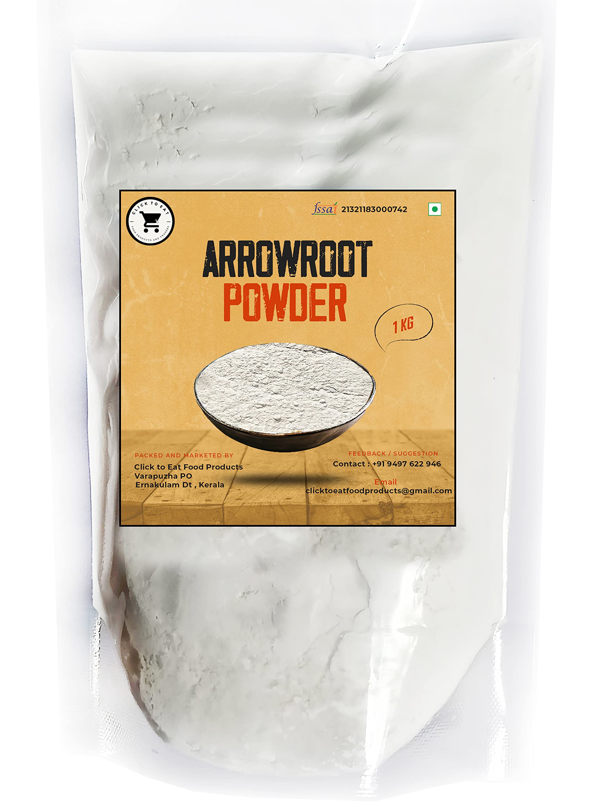 Click to Eat | Arrowroot Powder 1 KG | Koova Podi (B09PMQMGWX) Amazon Price History, Amazon Price Tracker