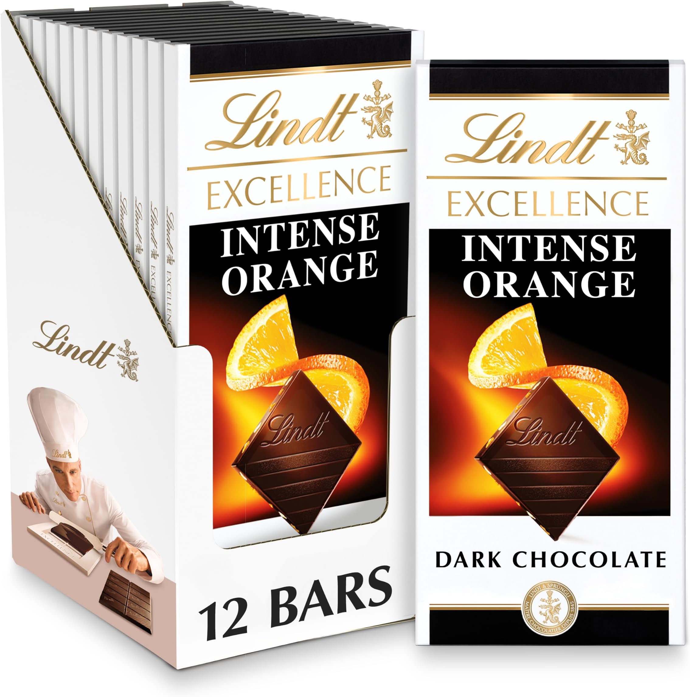 Excellence Intense Orange Dark Chocolate Bar, 3.5-Ounce Packages (Pack of 12)
