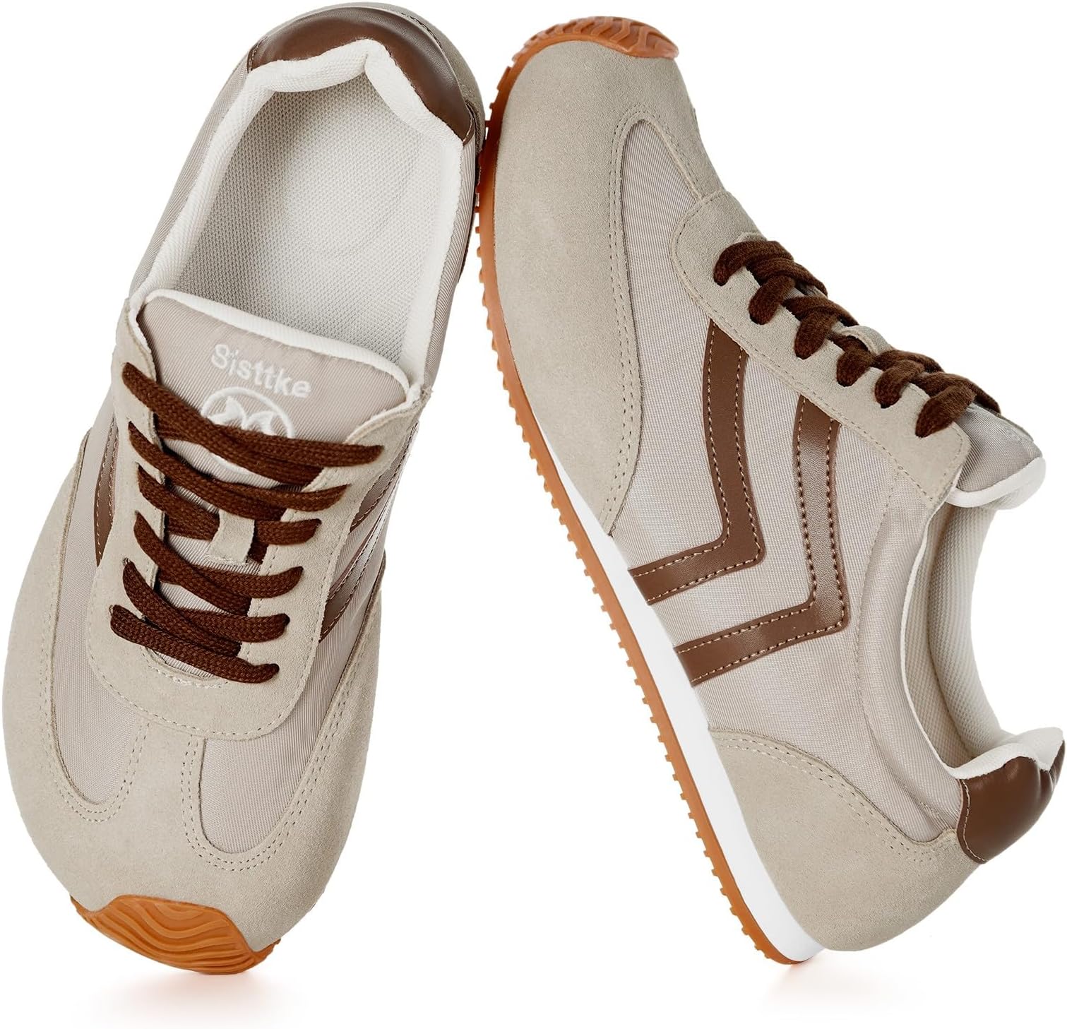 Casual Sneakers for Men Wide Width Fashion Sneakers Genuine Leather Trendy Lace-Up Walking Shoes Lightweight Comfort Non Slip for Outdoor with Memory Foam Insole