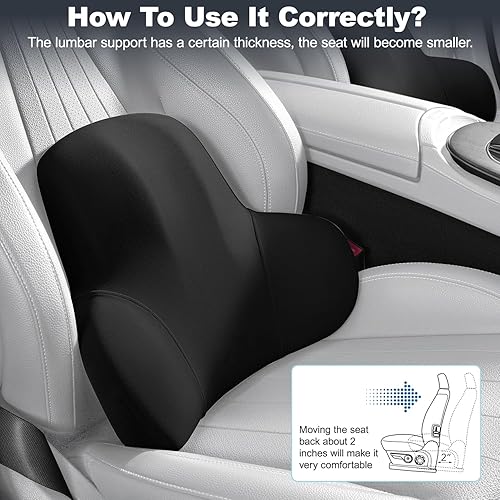 Miniatura 4 de Soporte lumbar para automóvil, soporte de espalda para asiento de conducción, alivio del dolor de espalda baja, almohada lumbar de espuma