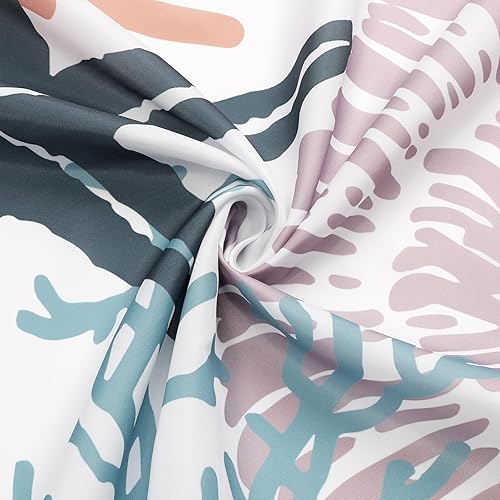 Miniatura 4 de Gibelle Cortina de ducha pequeña de 36 x 72 pulgadas, cortina de ducha estrecha de tela costera náutica, juego de cortina de ducha submarina con