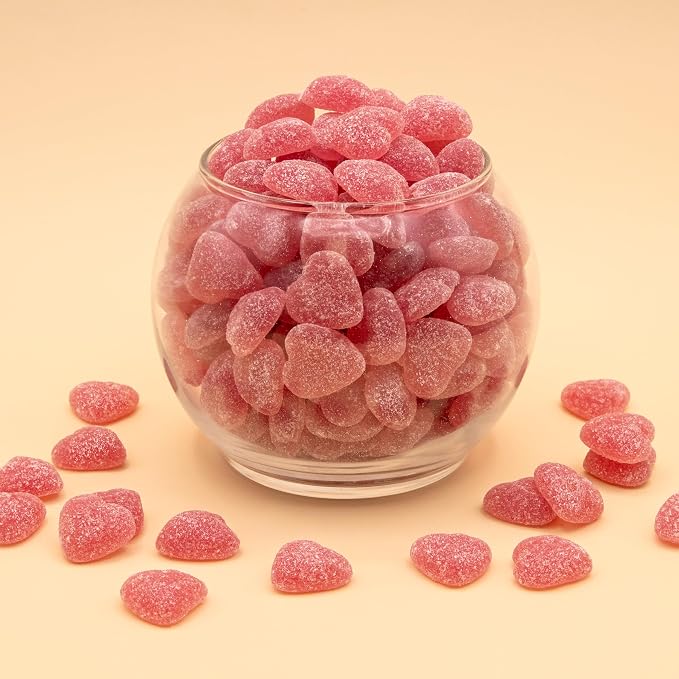Caramelos Sour Cherry Jelly Hearts, 1 lb bolsa miniatura 6