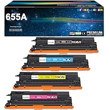 4-Pack Replacement for HP 655A Toner Cartridge Works with Color LaserJet Enterprise M652n M652 M653dn M653x M653 M681,M682 Printer Black Cyan Magenta Yellow