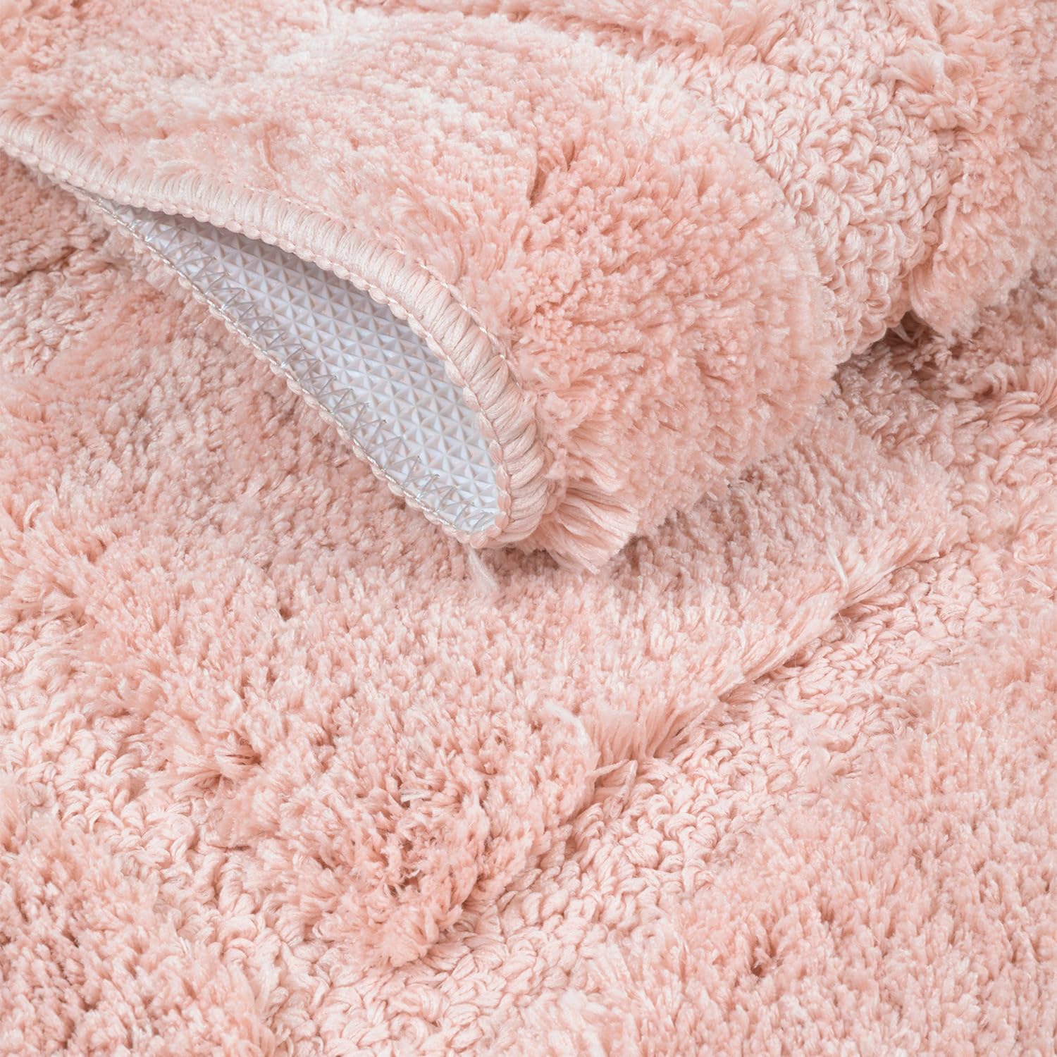 Badematte Soft – Badteppich Weich Flauschig – Rutschfester Badezimmerteppich – Angenehm im Griff – Leicht zu Reinigen – Waschmaschinengeeignet - Badematten - Teppish - 60x100 cm Rosa