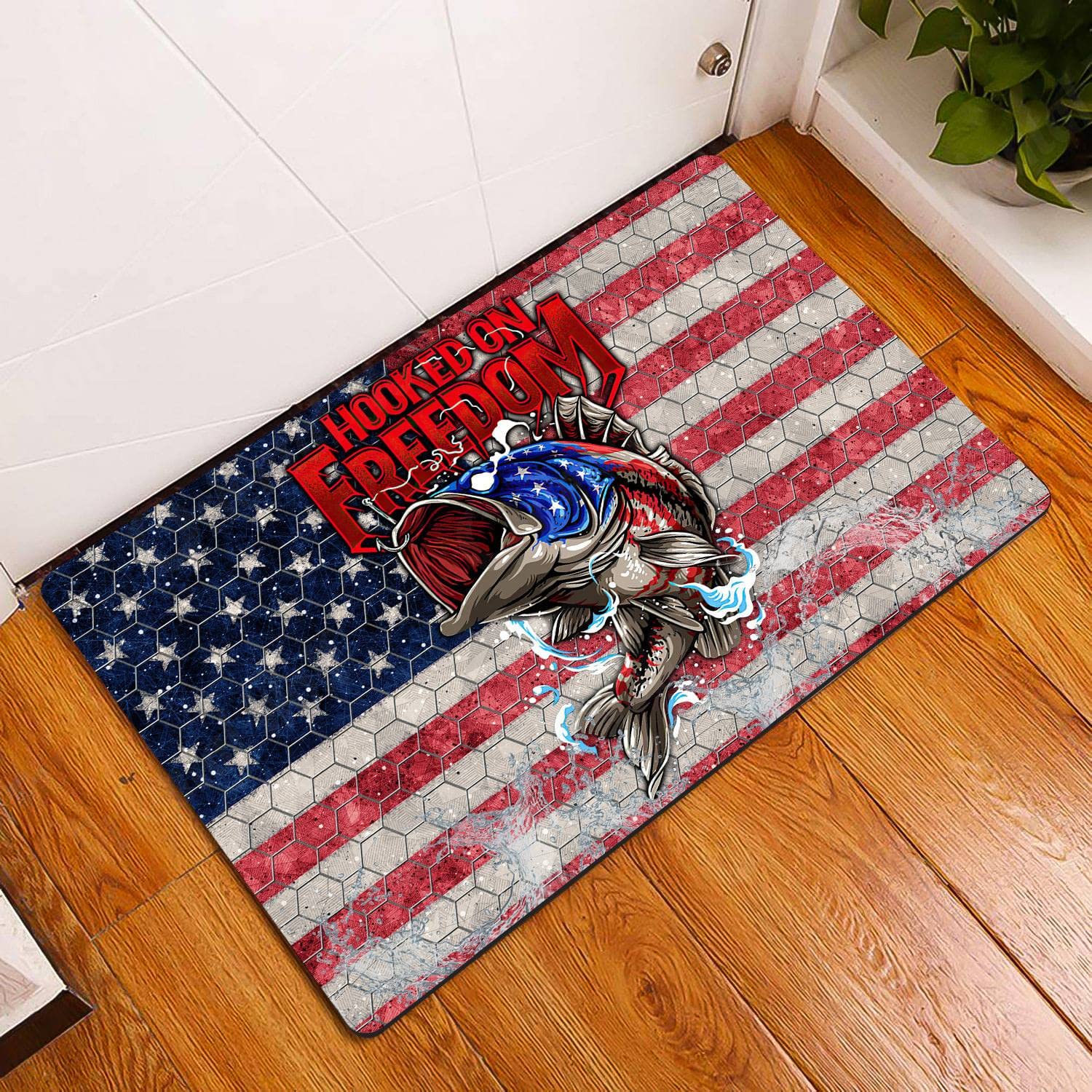 NA Door Mat Indoor Front Amazing Hooked On Freedom Doormat Welcome Mat Home Decor Funny Doormat Gift Idea Home Room Decor Decoration Gifts