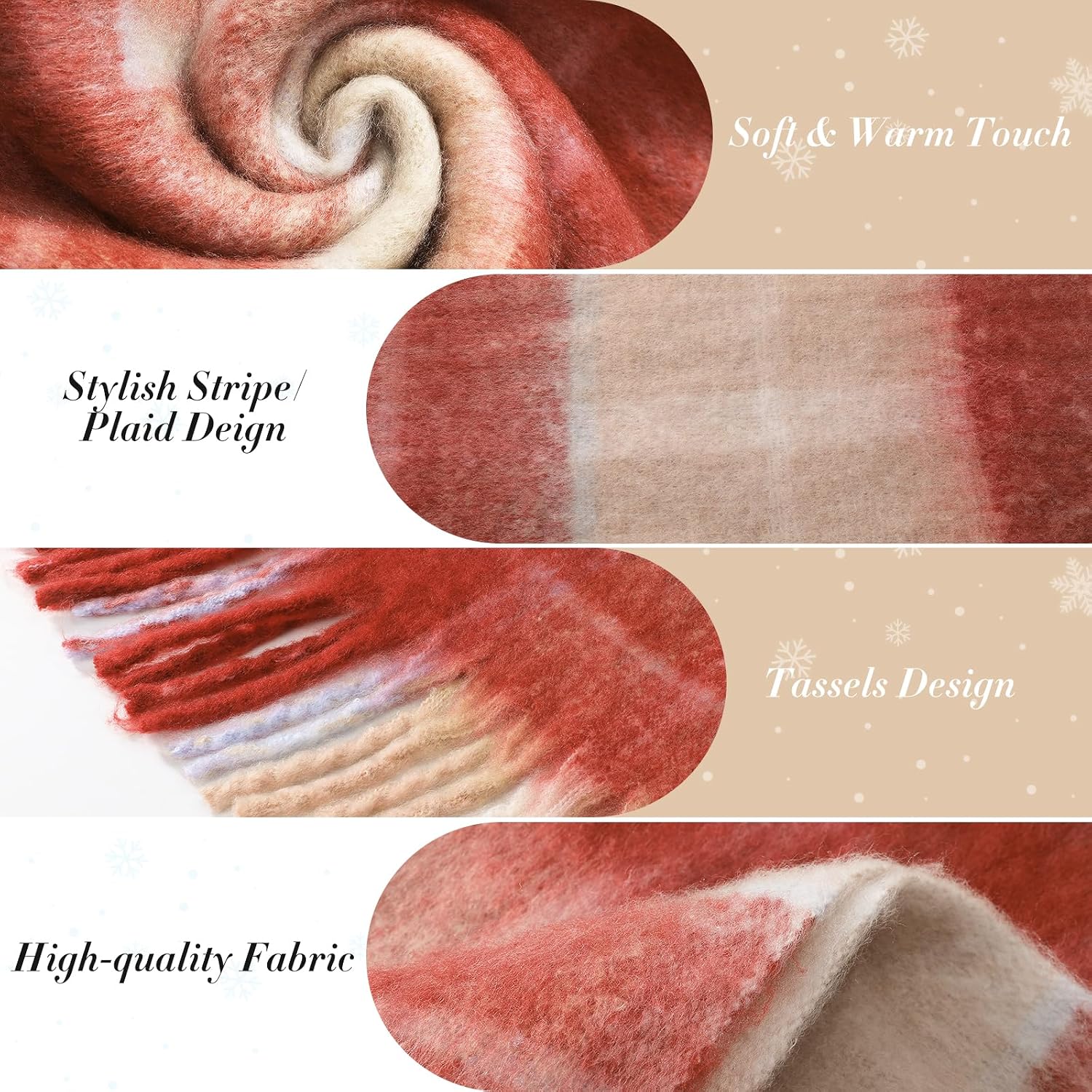 Clothirily Winter Scarf for Women Warm Womens Scarf Soft Chunky Scarfs for Cold Weather Long Shawl Large Scarves