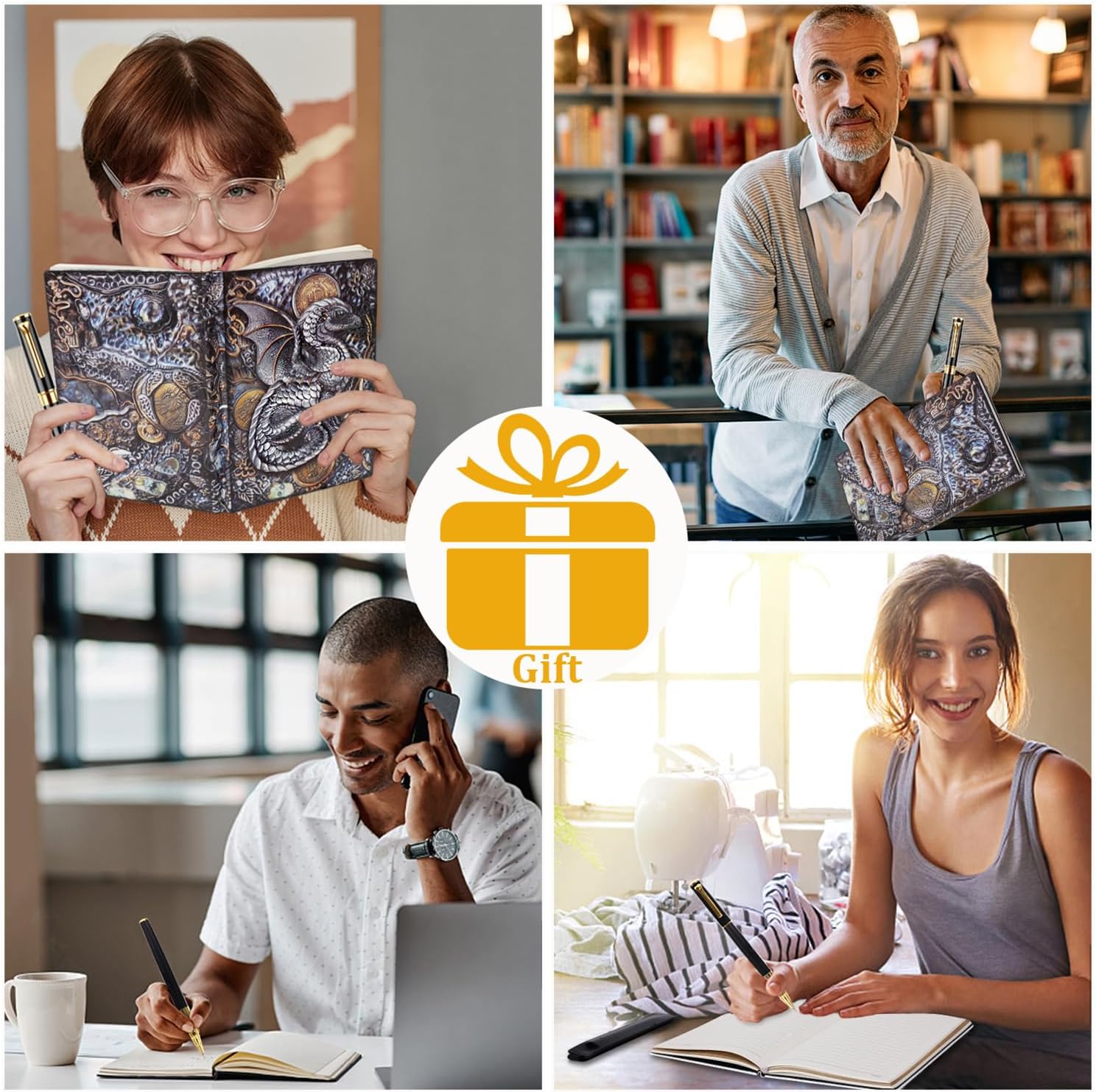 FEIDIAO Vintage Embossed Leather Notebook Flying Dragon DND Travel Journal A5 Daily with Ballpoint Pen and Pen Sleeve,PU Leather Journal,Writing Notebook Gift for Men&Women(Dragon) - Image 7