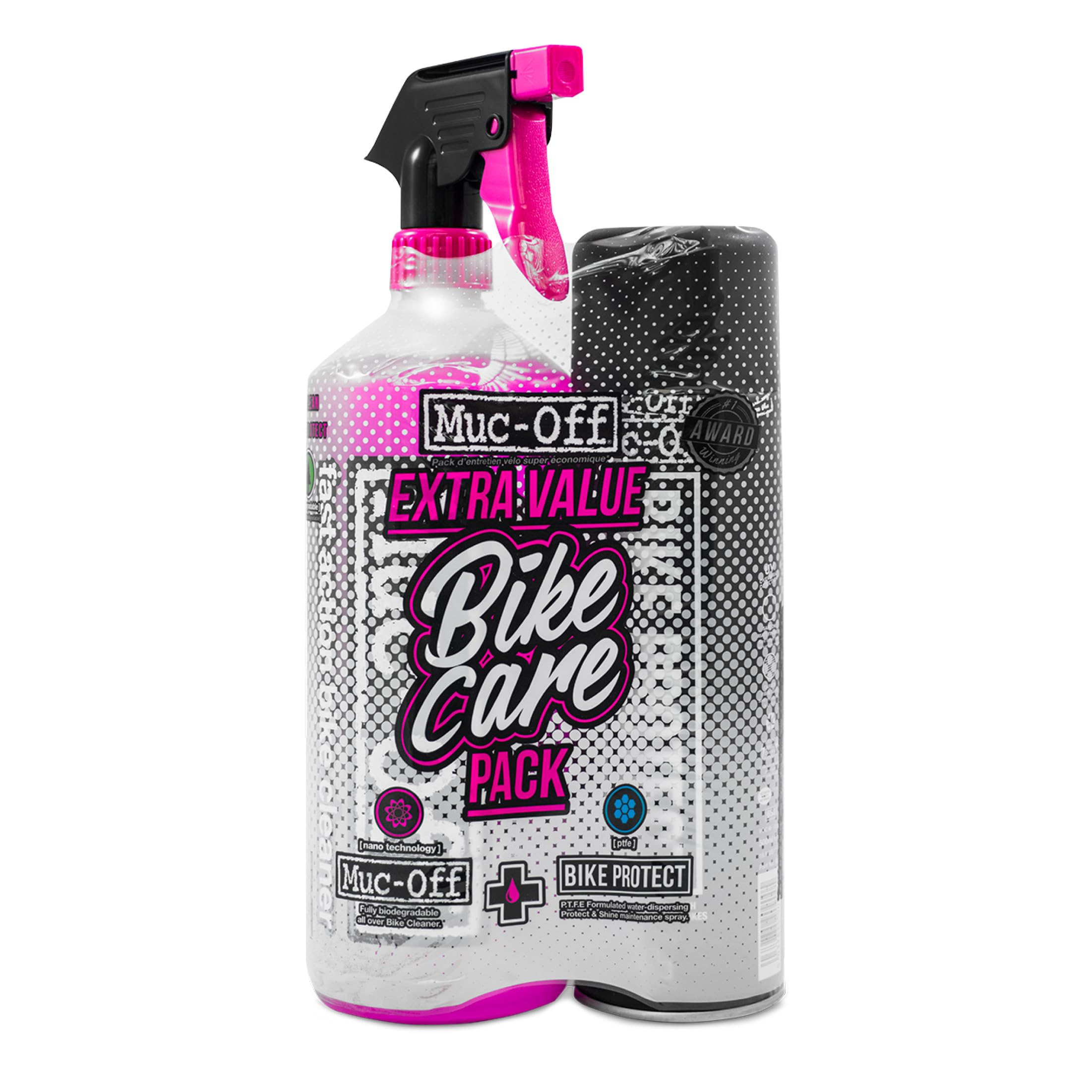 Muc-Off Bike Care Duo Kit - Kit Pulizia Bici per Pulire e Proteggere la tua Bici - Include 1 Litro di Detergente Bici e 500 ml di Spray Protettore Bici Post-Lavaggio