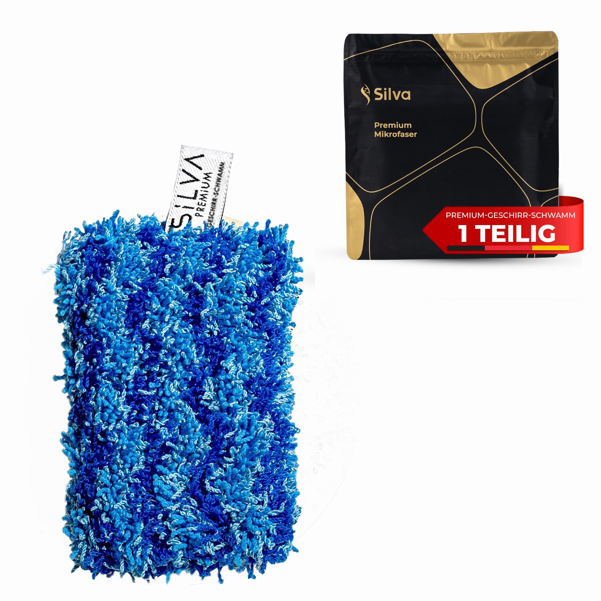 Silva Washing Up Sponge Blue - Microfibre Cleaning Sponge for Medium Dirt - Washable & Reusable - Kitchen Sponge Cleaning Sponge Dish Sponge for Kitchen & Household